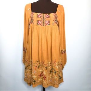 FREE PEOPLE Rhiannon Embroidered Long Sleeve Dress